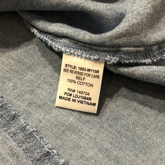 Denim blue cotton sleeveless flare mini sundress size medium - Picture 8 of 9